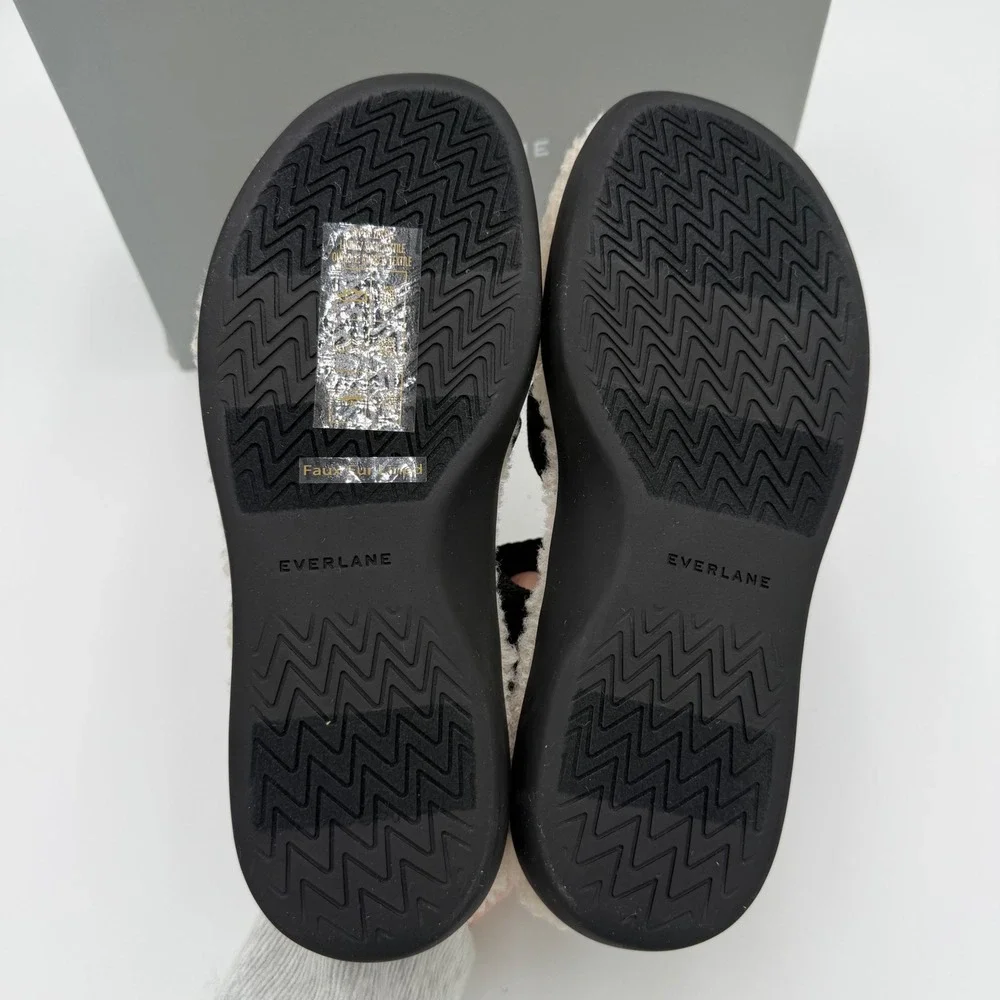 Everlane NEW NWB The ReNew Teddy Sport Sandals Sherpa Lined Strappy Black 7 - Picture 4 of 7